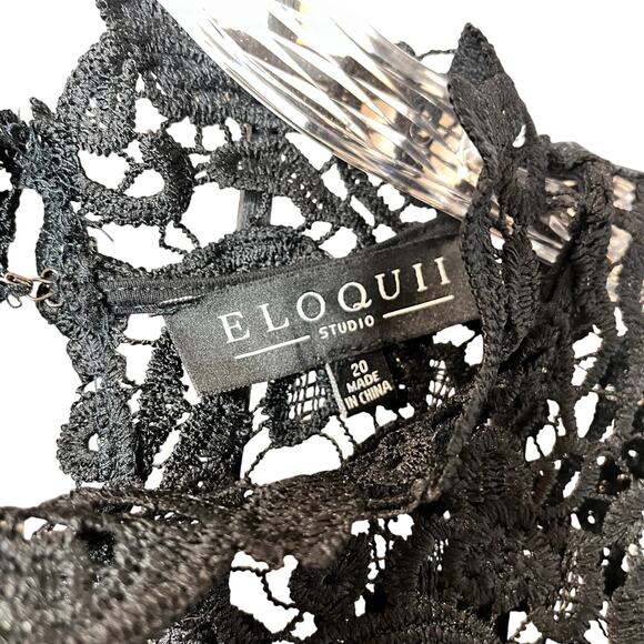 Eloquii Studio Lace Sleeveless Black Romper - Picture 3 of 9